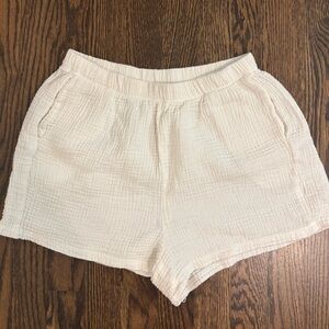 Altar’d state white cotton cover up shorts
